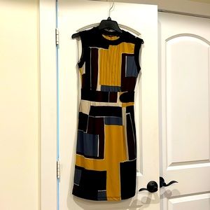 MNG Suit retro style geometric pattern dress